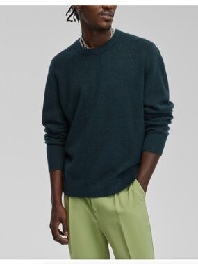 Mode Of One, Men's Deep Malachite Green Crewneck Sweater, Size L
